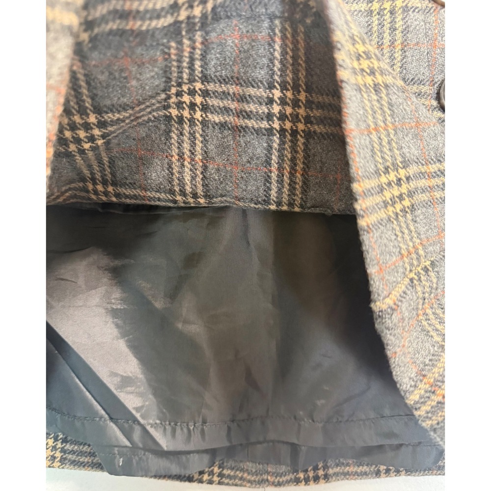 Gap Plaid Wool Mini Skirt Gray Tartan Button Front Preppy Y2K Grungecore Sz 0P - Picture 7 of 10